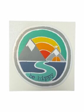 Be Hippy Mountain Sticker - Multicolor Vinyl Decal